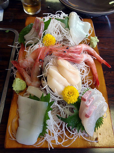 サービスして頂いたお刺身